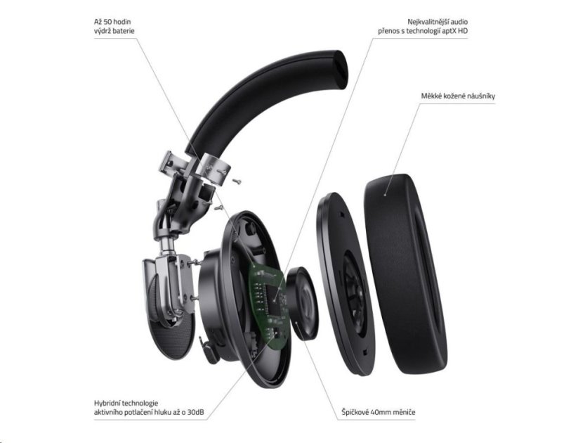LAMAX HighComfort ANC hlavové slúchadlá s funkciou potlačenia hluku