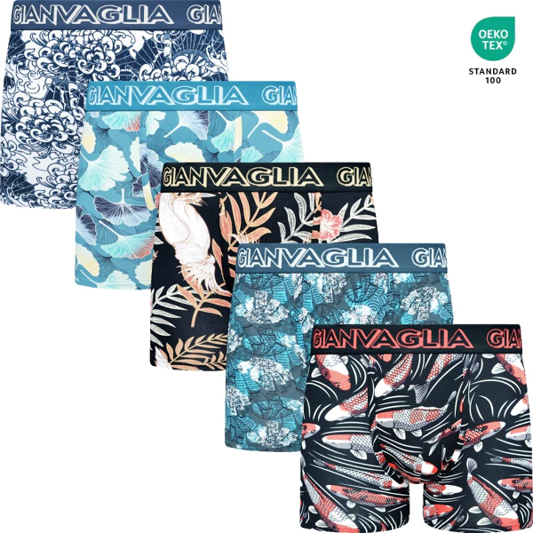 GIANVAGLIA GVG-5080 Pánske bavlnené boxerky 5 kusov - Veľkosť: XXL