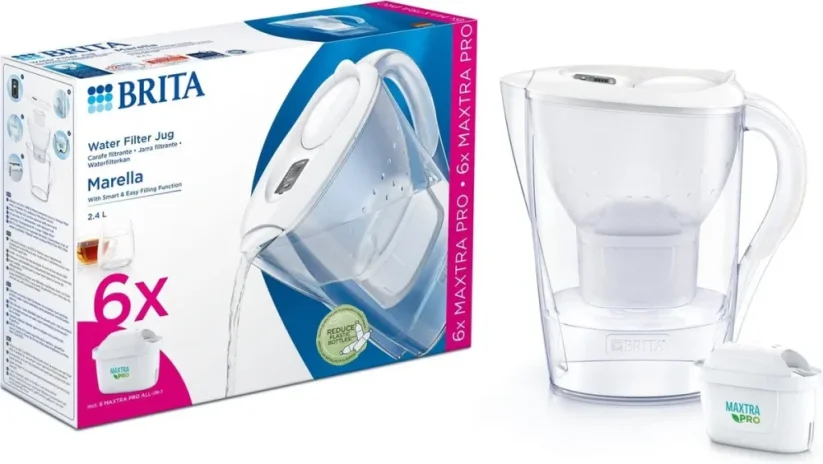 Brita Marella Cool white + 6 Maxtra Pro All-In-1 filtračná kanvica, 2,4 l