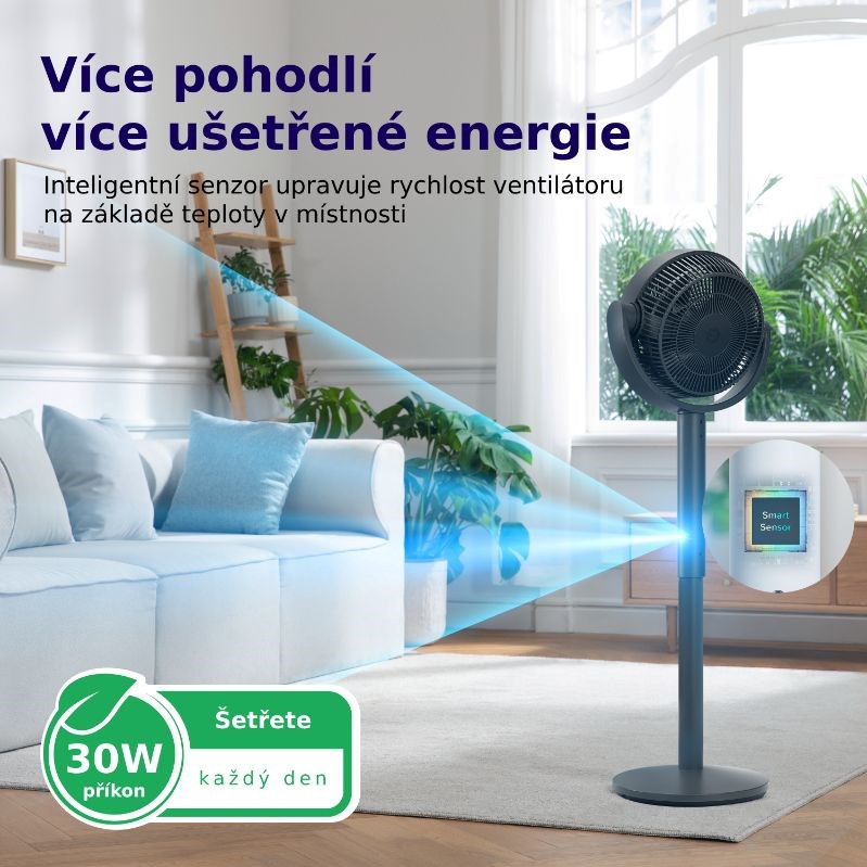 Levoit TempSense R432 DC Cyclone Fan - Automatický ventilátor