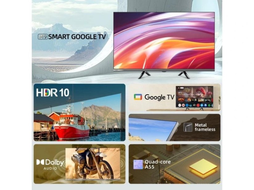 CHiQ L32M9E TV 32", HD, smart, Google TV, Dolby Audio, dbx-tv