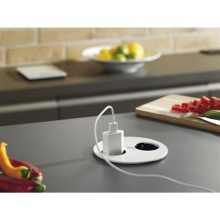 Bachmann Vstavaná elektrická zásuvka TWIST 2 guľatá / 2x230V / biela matná