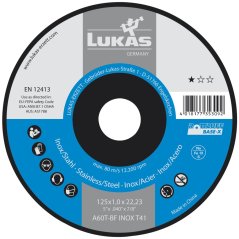 LUKAS deliaci kotúč Base-X* plochý 125 x 1,0 x 22,23 mm