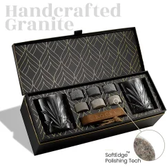 ROCKS THE CONNOISSEUR'S SET - PALM GLASS EDITION s chladiacimi kameňmi do whisky