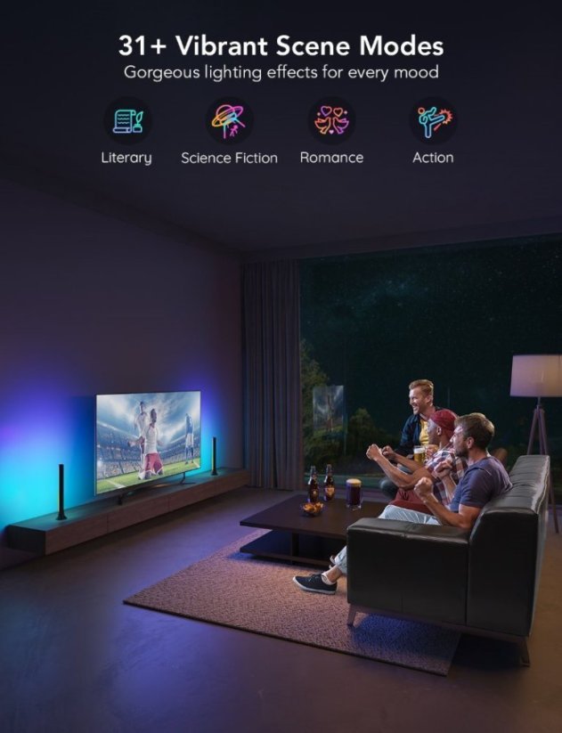 Govee SMART LED RGBIC Panel 38cm pro TV 43-75" - 2ks