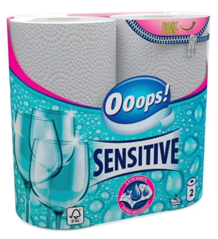 Ooops! Sensitive kuchynské utierky 2-vrstvové 2ks
