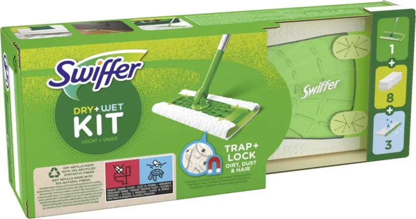Swiffer plochý mop dry+wet kit